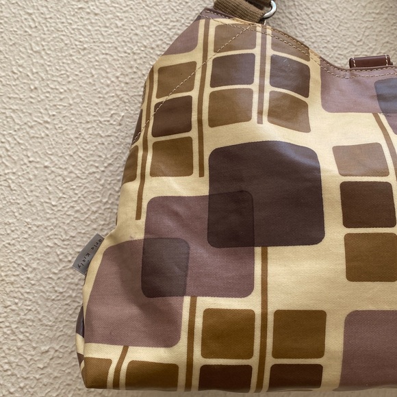 Orla Kiely Coated Canvas Geometric Pattern Shoulder Bag Purse Zip Wallet Set - Picture 16 of 17